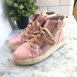 WonderNation girls high top pink zip up sneakers